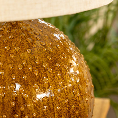 Hazel Dot Ball Table Lamp with Linen Shade
