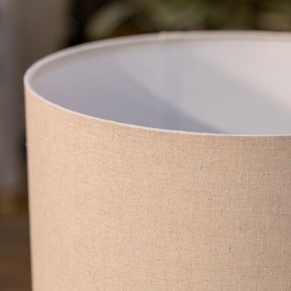 Hand Made Leaf Decor Table Lamp with Linen Shade