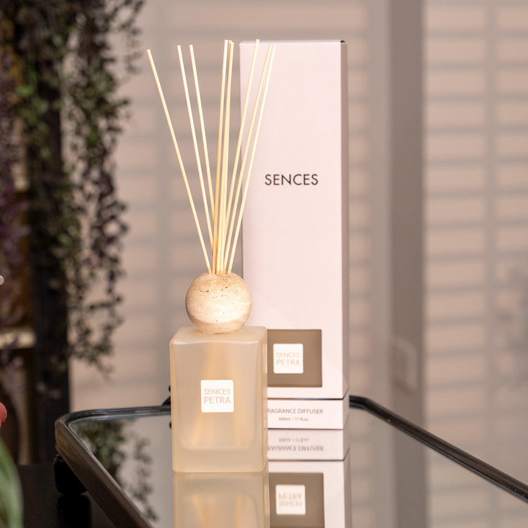 Sences Petra Large Reed Diffuser with Travertine Ball Top 500ml