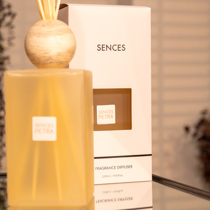 Sences Extra Large Petra Reed Diffuser with Travertine Ball Top 2200ml