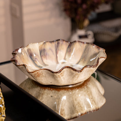 Brown Ombré Pleated Bowl