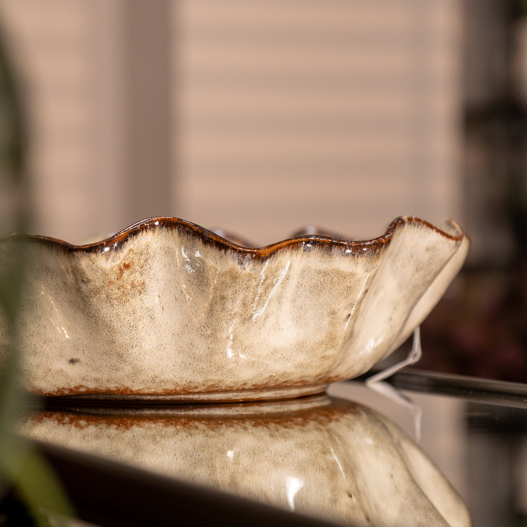 Brown Ombré Pleated Bowl