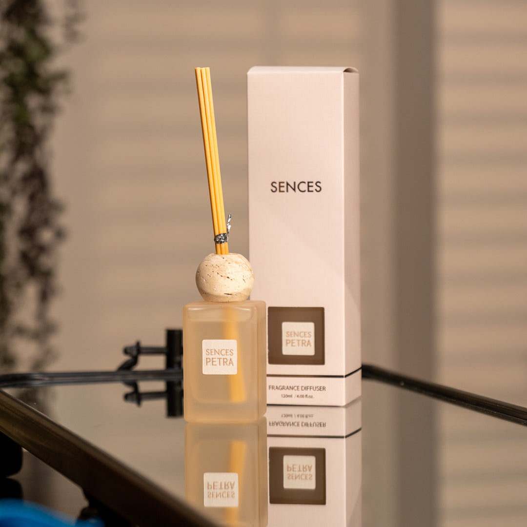 Sences Petra Mini Reed Diffuser with Travertine Ball Top 120ML