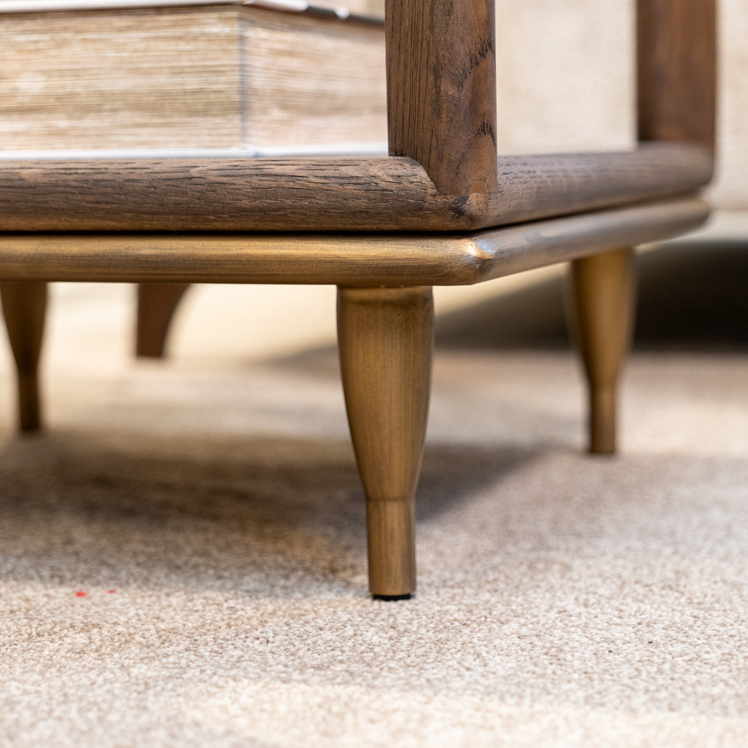 Kent Sqaure Side Table with Glass Top