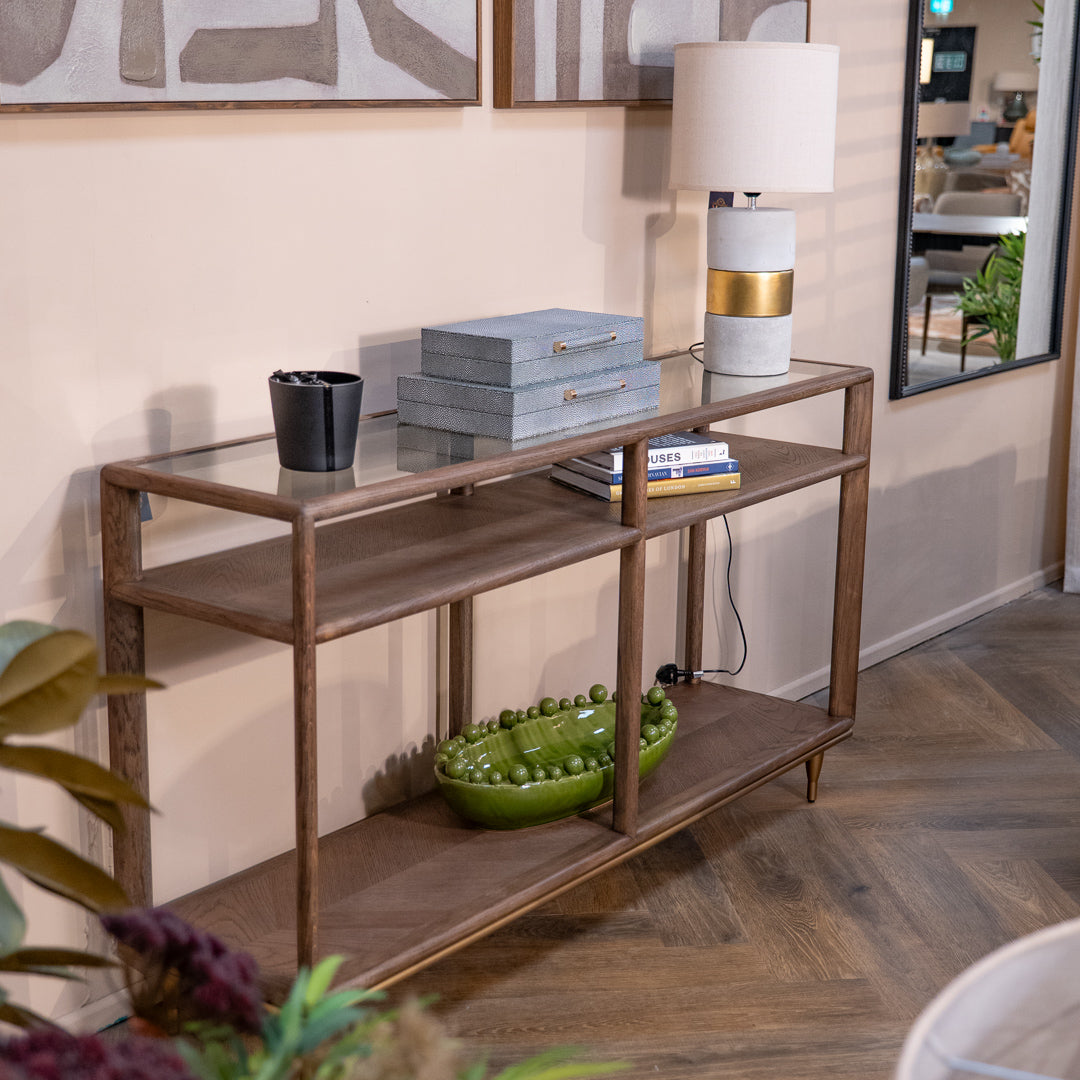Kent Console Table with Glass Top