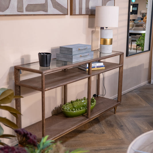 Kent Console Table with Glass Top