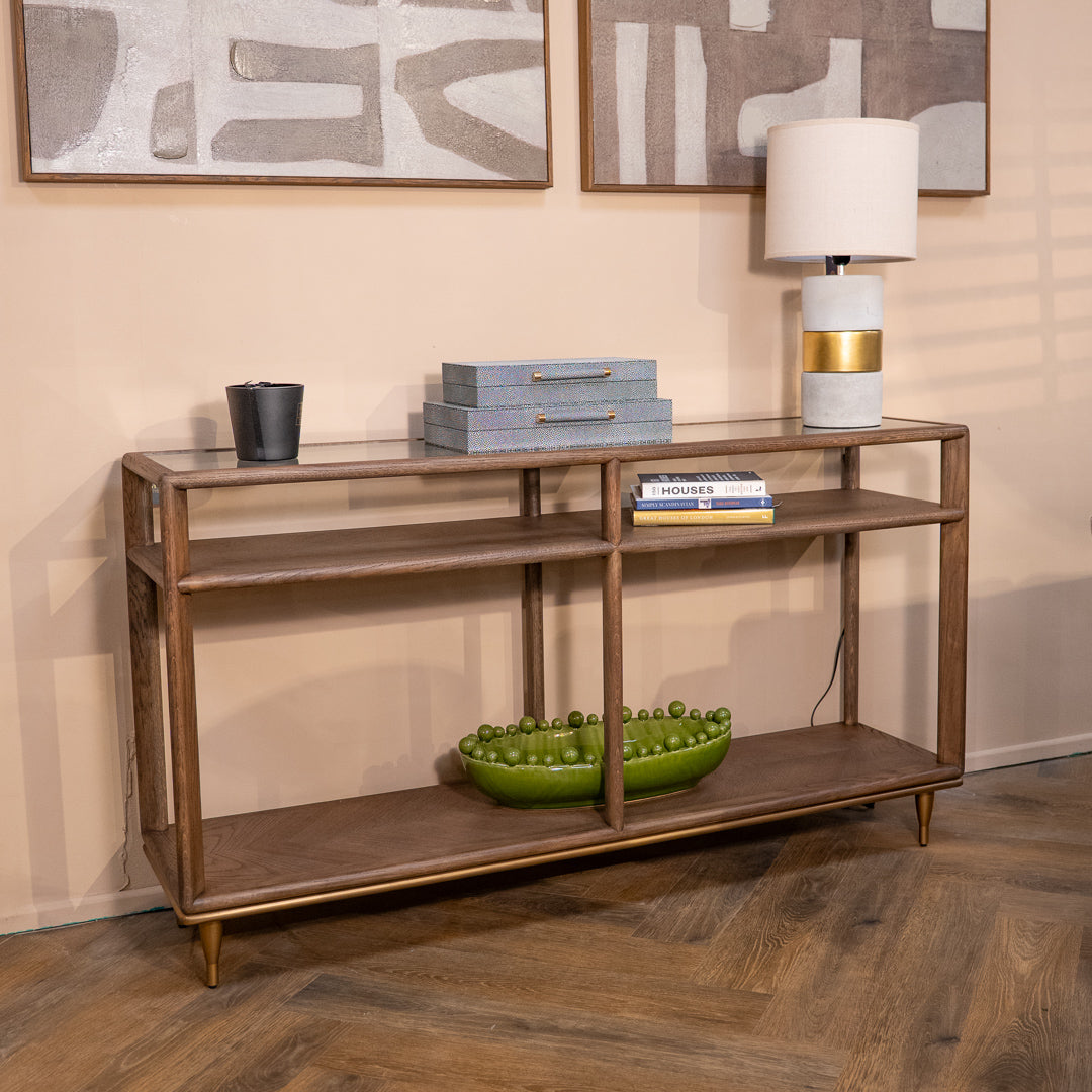 Kent Console Table with Glass Top