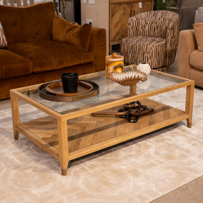 Sherwood Coffee Table with Glass Top