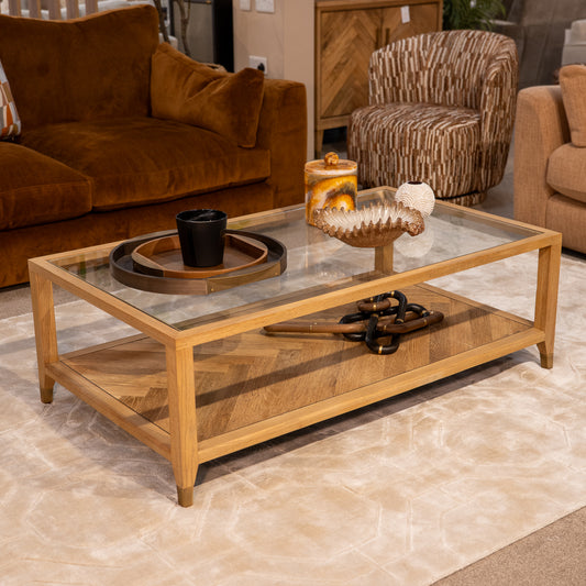 Sherwood Coffee Table with Glass Top