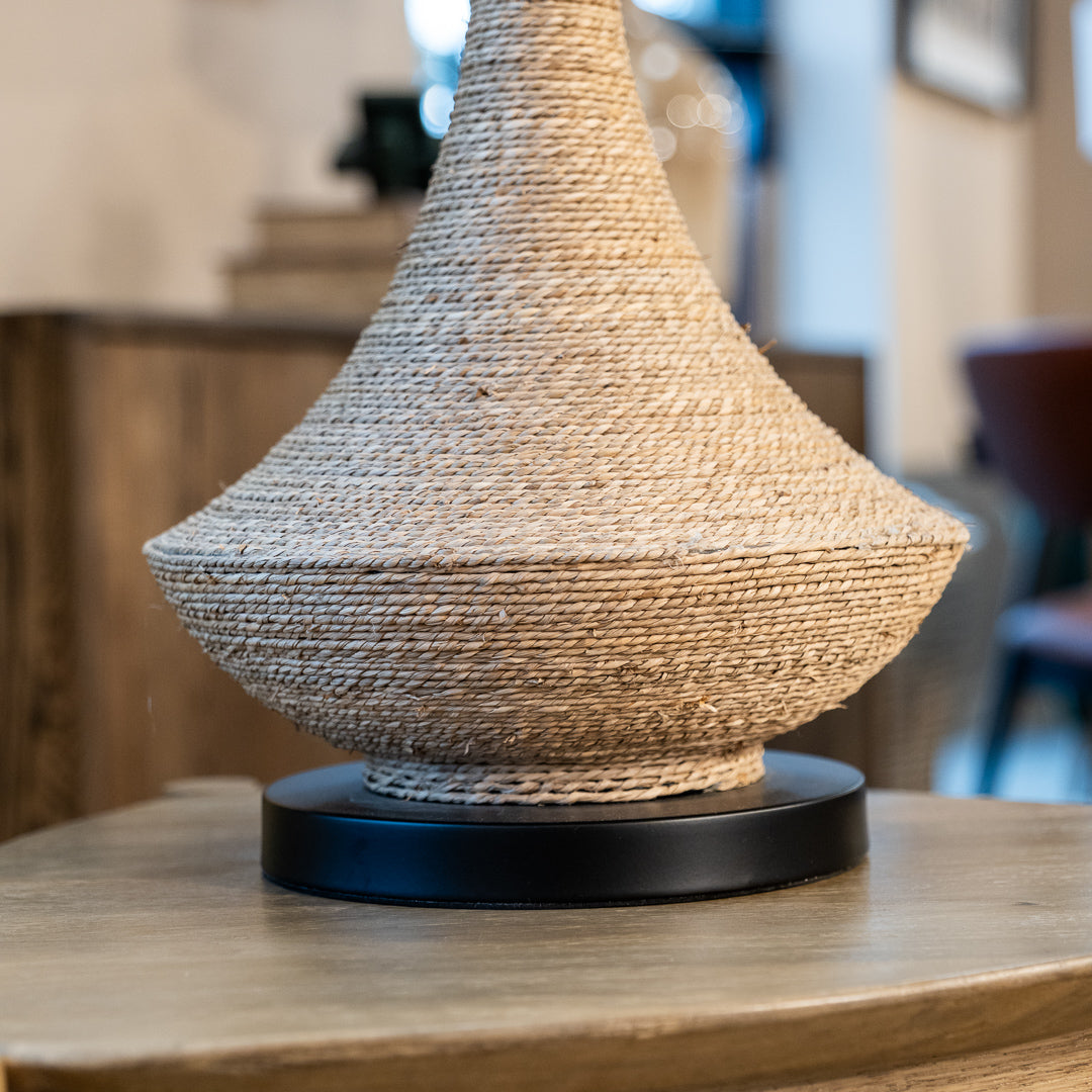 Natural Rope Table Lamp with Linen Shade