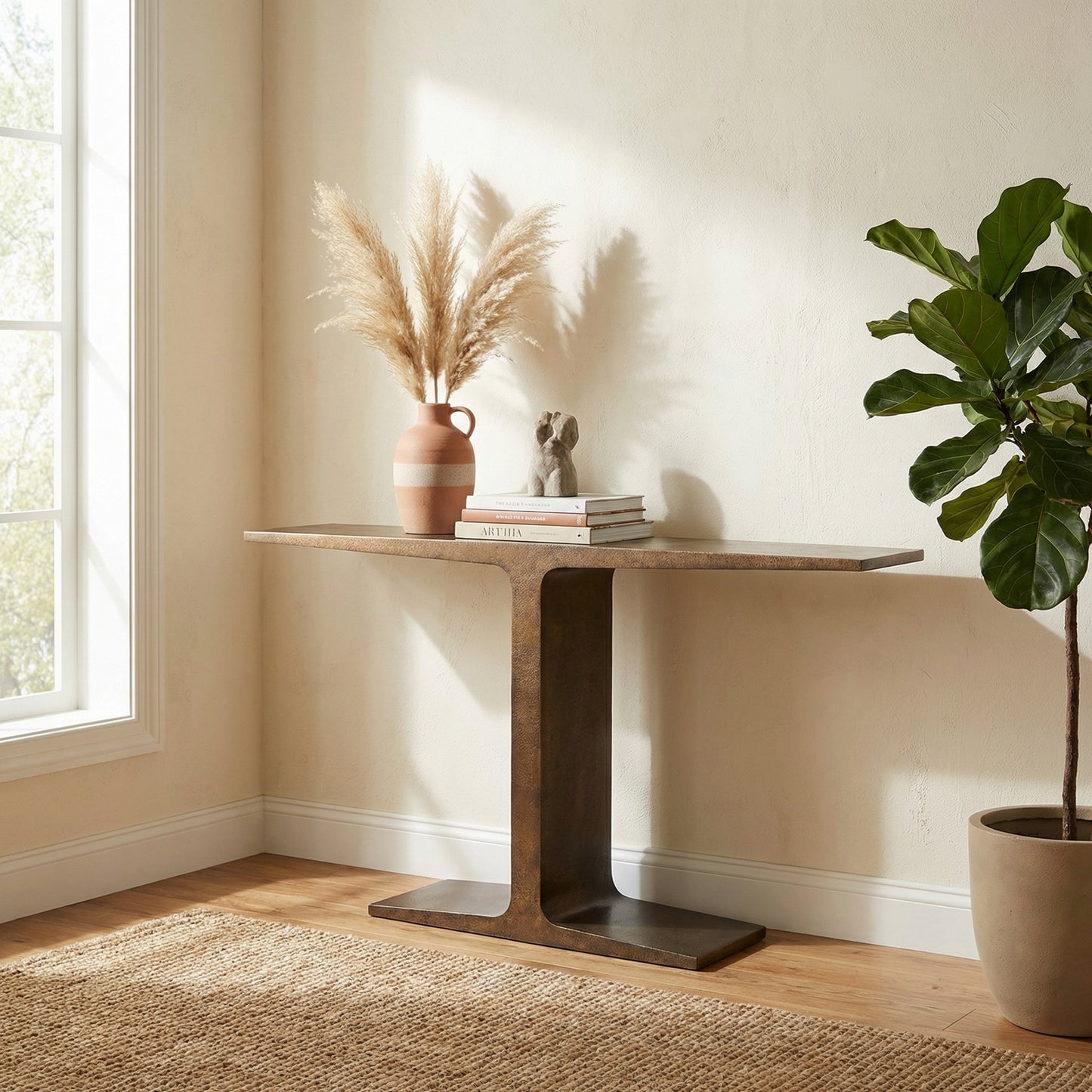 Brown Anvil Console Table