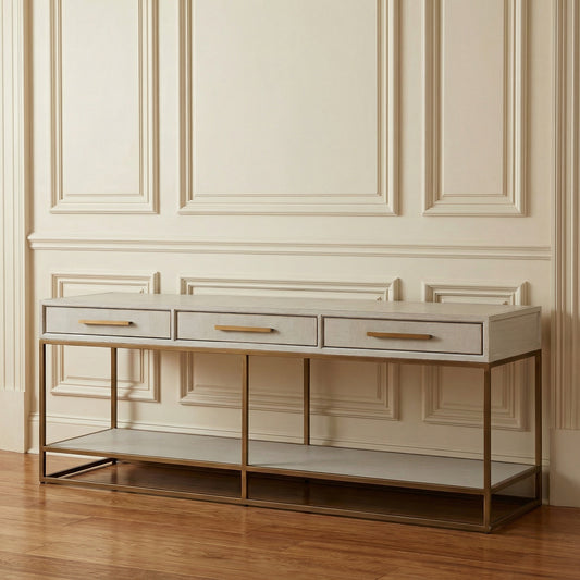 Como Squares 3 Drawer Console Table with Shelf