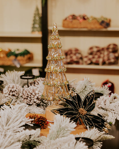 Large Amber Rotating Lit Tree