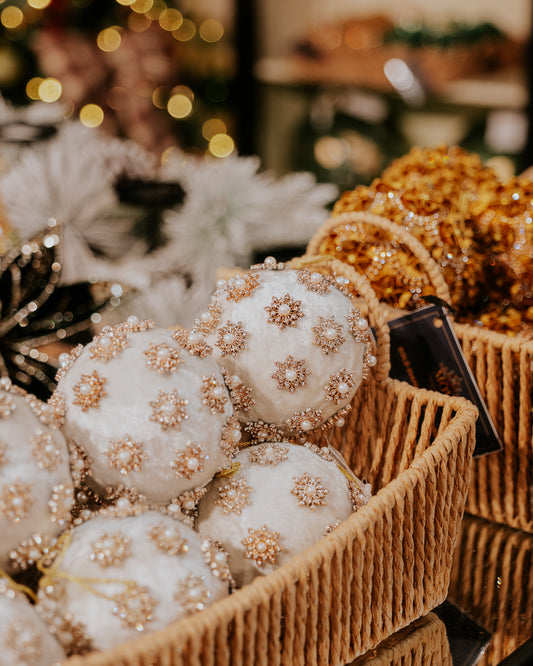ivory pearl baubles