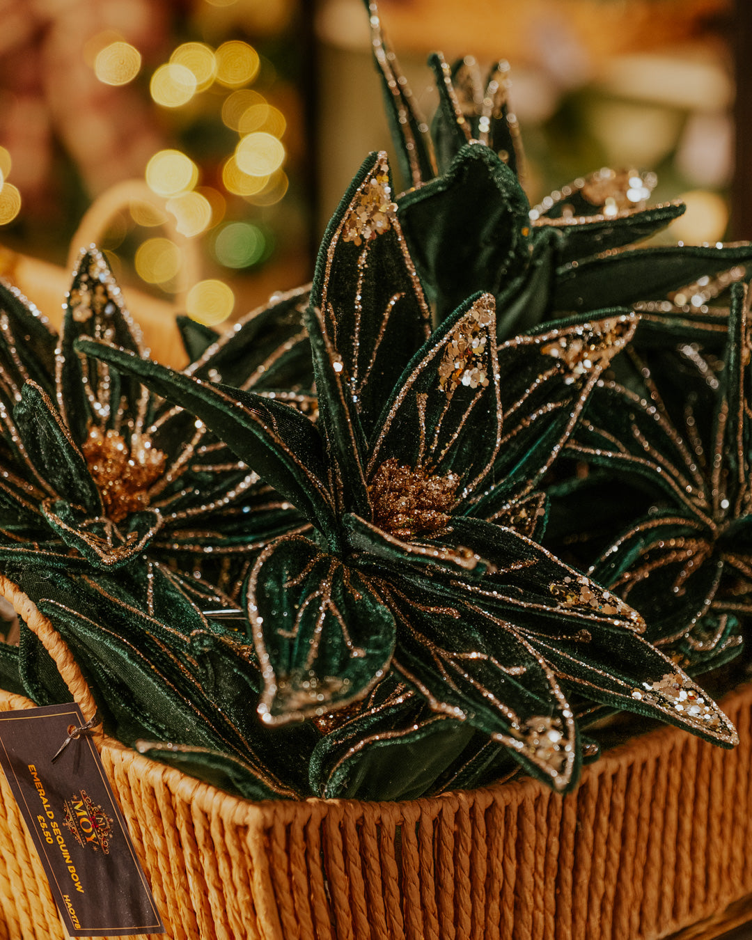 emerald sequin bows