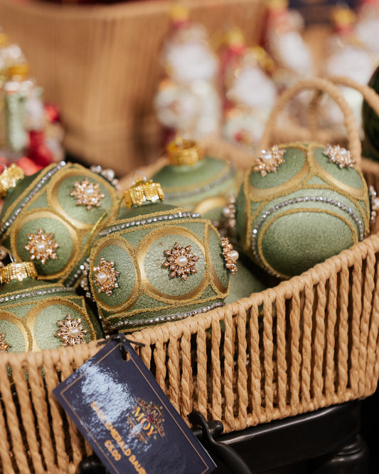 sage emerald baubles