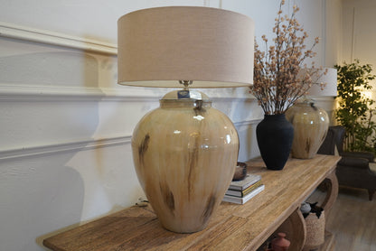 Coffee Enamel Table Lamp with Shade