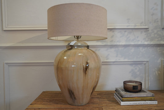 Coffee Enamel Table Lamp with Shade