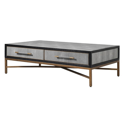 Kriss oak & shagreen 4 drawer coffee table