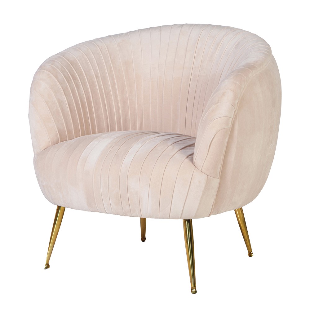 Jane Pleated Pink Velvet Chair